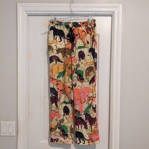 J. Crew Drapey Wide-Leg Pant in Ratti Safari Print Sz6